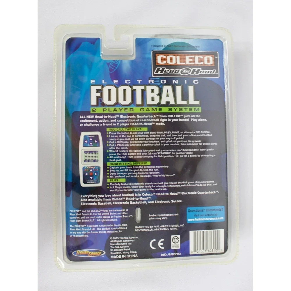 Coleco Head To Head Electronic Football 2-Player Game System 2005 NIP READ
